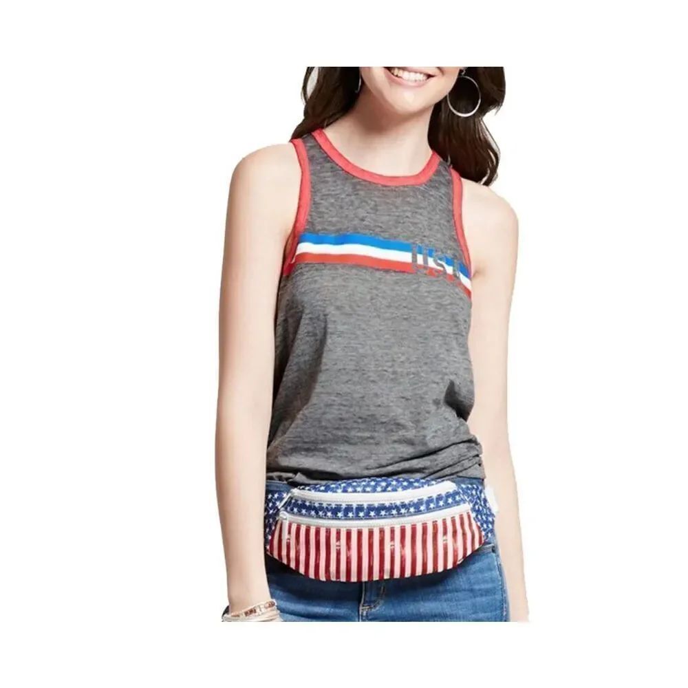 USA Graphic Tank Top 🇺🇸 Y2K Americana Sleeveless Tee Size XS